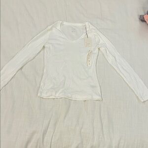 a new day Women's Elegant White Long Sleeve Top